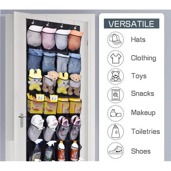 AOODA Over The Door Shoe Organizer 28 Pocket Hanging Closet Shoe Rack - Picture 6 of 8